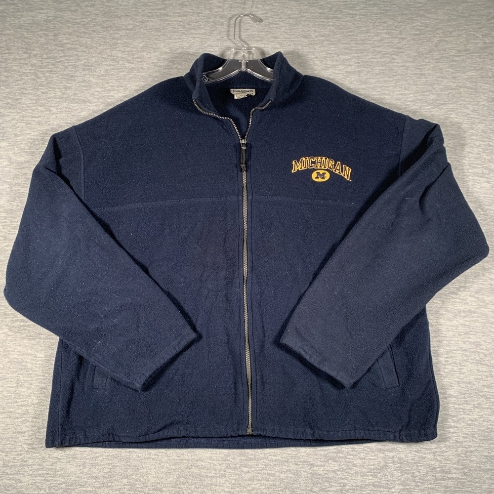 Michigan Wolverines Jacket Mens XL Blue NCAA Football Steve & Barry's Fleece